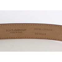 Dolce & Gabbana Polka Dot Snakeskin Belt with Silver Buckle