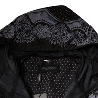 Dolce & Gabbana Black Bandana Hooded Full Zip Bomber Jacket