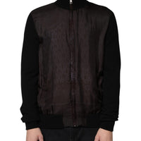 Dolce & Gabbana Black Logo Monogram Full Zip Bomber Jacket