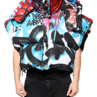 Dolce & Gabbana Multicolor Graffiti Hooded Windbreaker Jacket