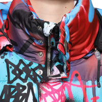 Dolce & Gabbana Multicolor Graffiti Hooded Windbreaker Jacket