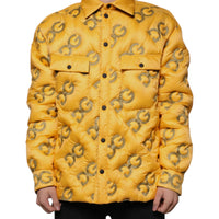 Dolce & Gabbana Yellow Logo Padded Buttoned Blouson Jacket