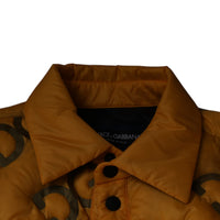 Dolce & Gabbana Yellow Logo Padded Buttoned Blouson Jacket