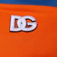 Dolce & Gabbana Orange Blue Full Zip Jersey Bomber Jacket