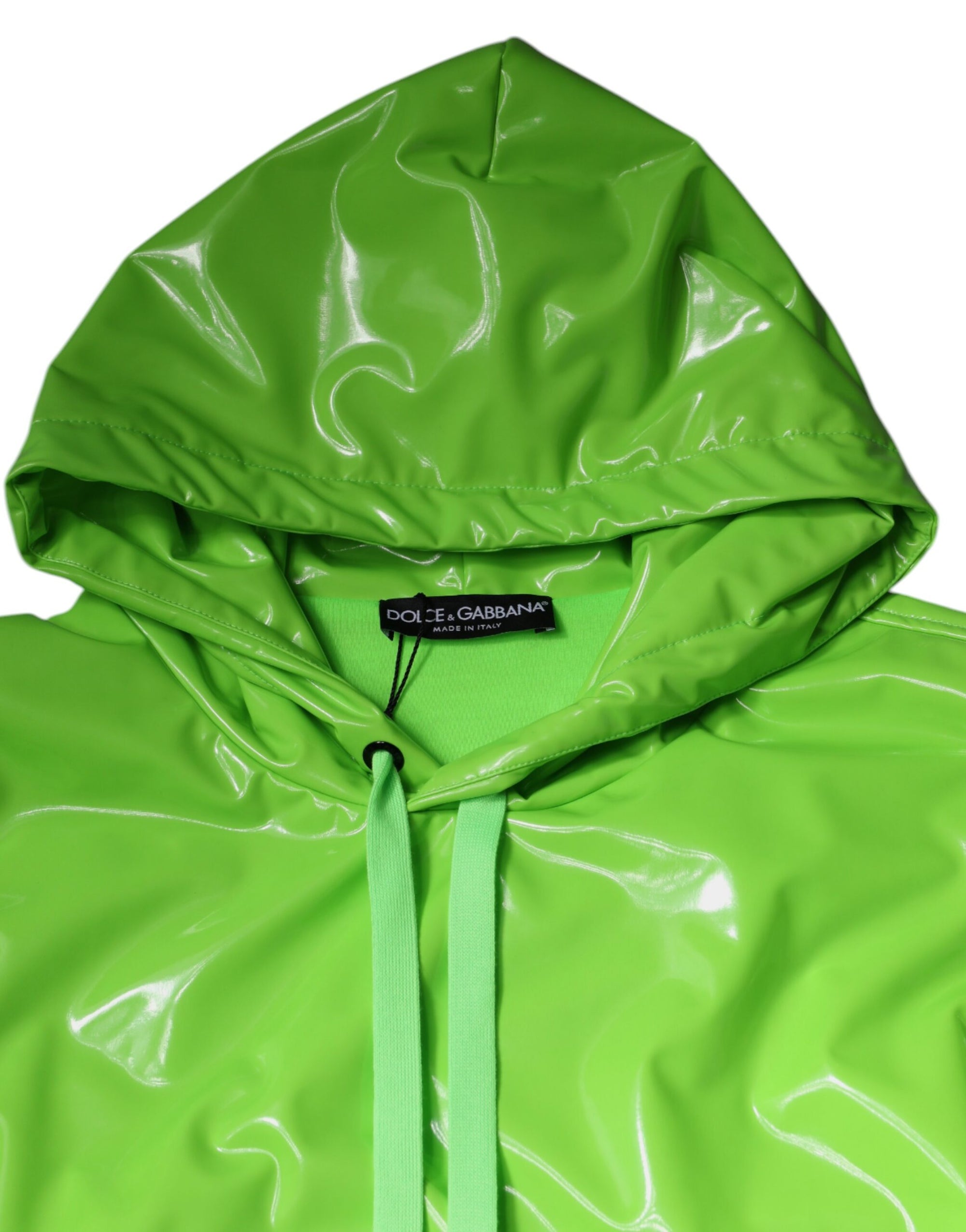 Dolce &amp; Gabbana Green Polyester Hooded Men Pullover Sweater