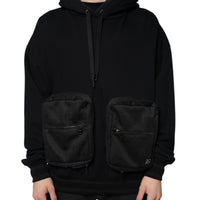 Dolce & Gabbana Black Hooded Pullover Men Sweatshirt Sweater