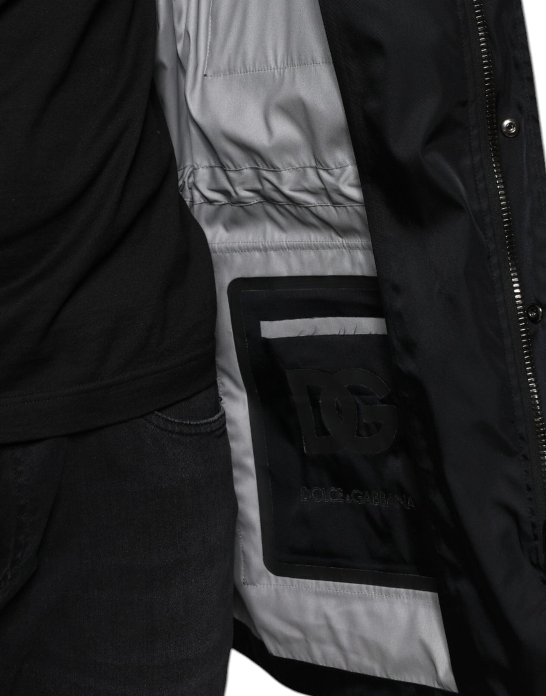 Dolce & Gabbana Black Nylon Winter Men Parka Coat Jacket