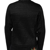 Dolce & Gabbana Black Cotton Full Zip Men Bomber Jacket