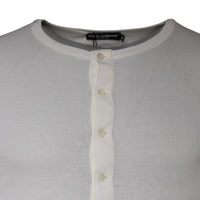 Dolce & Gabbana White Cotton Buttoned Long Sleeves T-shirt