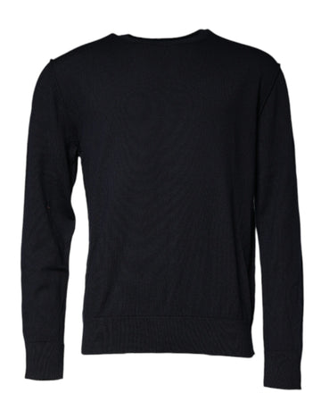 Dolce & Gabbana Black Wool Crew Neck Men Pullover Sweater