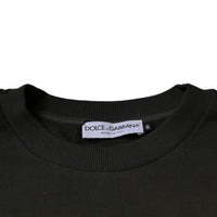 Dolce & Gabbana Army Green Crown Cotton Sweatshirt Sweater