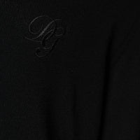 Dolce & Gabbana Black Wool Knit Crew Neck Pullover Sweater