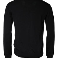 Dolce & Gabbana Black Wool Knit Crew Neck Pullover Sweater