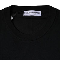 Dolce & Gabbana Black Wool Knit Crew Neck Pullover Sweater