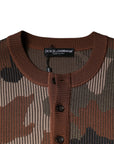 Dolce & Gabbana Multicolor Camouflage Men Pullover Sweater