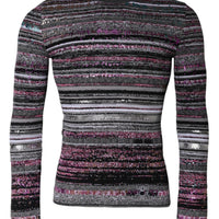 Dolce & Gabbana Multicolor Stripes Crew Neck Pullover Sweater