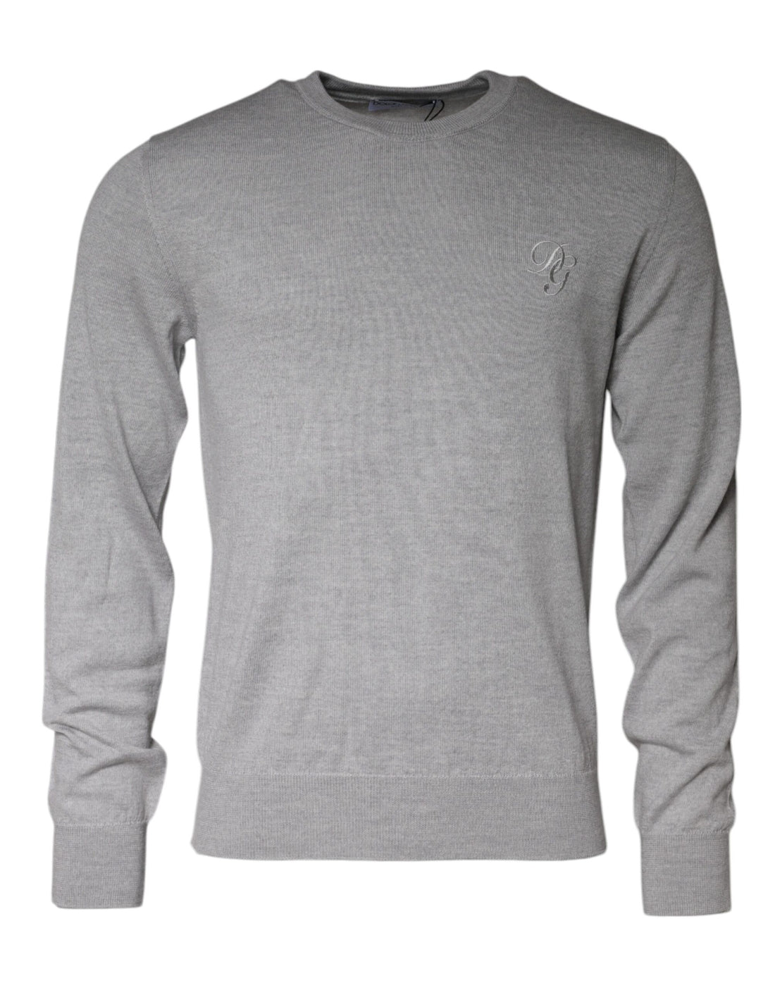 Dolce & Gabbana Light Gray Wool Crew Neck Pullover Sweater