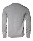Dolce & Gabbana Light Gray Wool Crew Neck Pullover Sweater