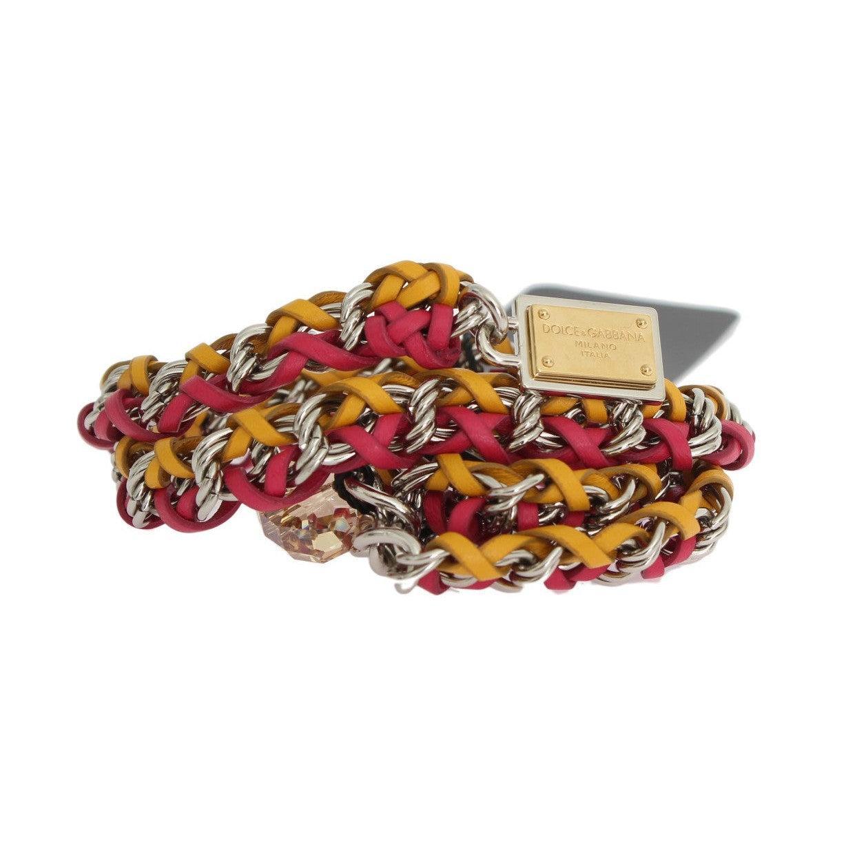 Dolce &amp; Gabbana Elegant Multicolor Crystal-Embellished Belt