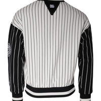 Dolce & Gabbana Black White Stripes Logo Sweatshirt Sweater