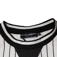 Dolce & Gabbana Black White Stripes Logo Sweatshirt Sweater