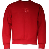 Dolce & Gabbana Maroon DG Logo Cotton Men Sweatshirt Sweater