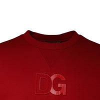 Dolce & Gabbana Maroon DG Logo Cotton Men Sweatshirt Sweater