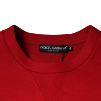 Dolce & Gabbana Maroon DG Logo Cotton Men Sweatshirt Sweater