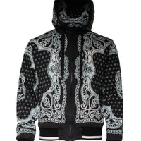 Dolce & Gabbana Black White Bandana Hooded Sweatshirt Sweater