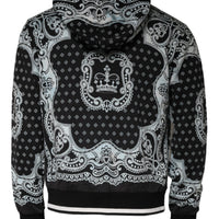 Dolce & Gabbana Black White Bandana Hooded Sweatshirt Sweater