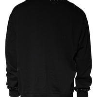 Dolce & Gabbana Black Logo Stud Pullover Sweatshirt Sweater