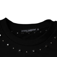 Dolce & Gabbana Black Logo Stud Pullover Sweatshirt Sweater