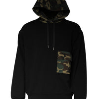 Dolce & Gabbana Black Camouflage Hooded Sweatshirt Sweater