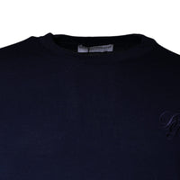 Dolce & Gabbana Dark Blue Wool Crew Neck Pullover Sweater