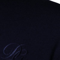 Dolce & Gabbana Dark Blue Wool Crew Neck Pullover Sweater