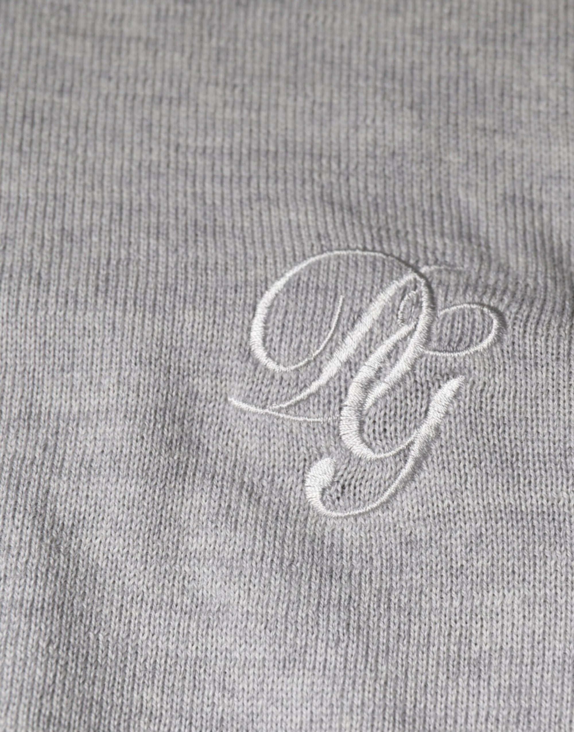 Dolce &amp; Gabbana Light Gray Wool Crew Neck Pullover Sweater