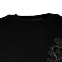 Dolce & Gabbana Black Crown Heart Crew Neck Pullover Sweater