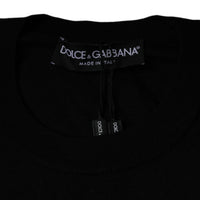 Dolce & Gabbana Black Crown Heart Crew Neck Pullover Sweater