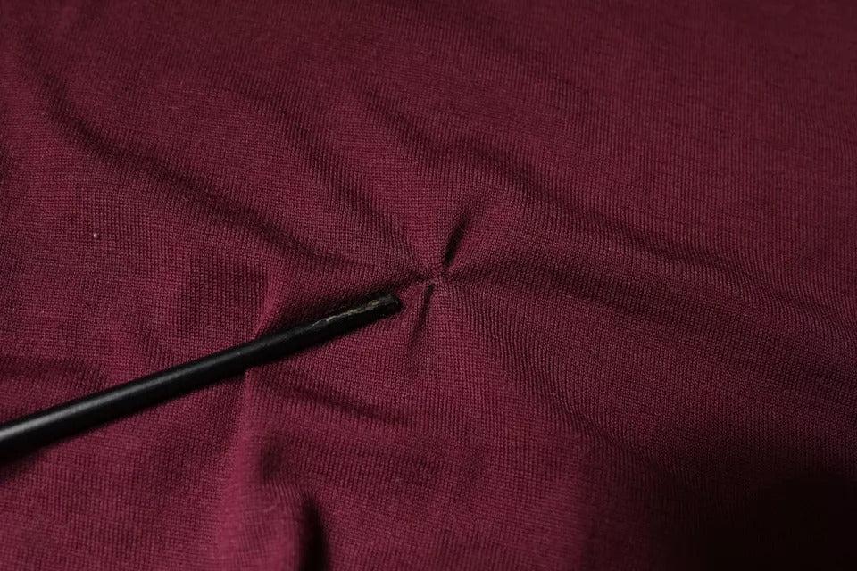 Dolce &amp; Gabbana Maroon Cashmere V-neck Men Pullover Sweater