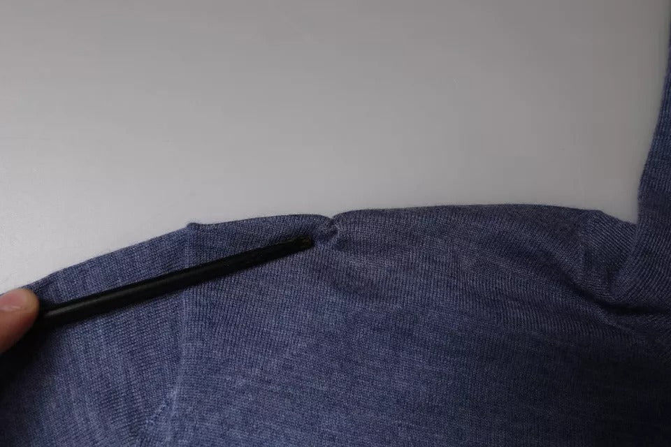 Dolce &amp; Gabbana Purple Blue Long Sleeve Turtleneck Pullover Sweater