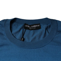 Dolce & Gabbana Blue Long Sleeve Crew Neck Pullover Sweater