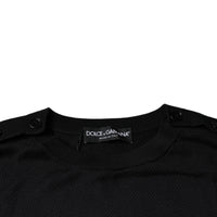 Dolce & Gabbana Black Long Sleeve Crew Neck Pullover Sweater