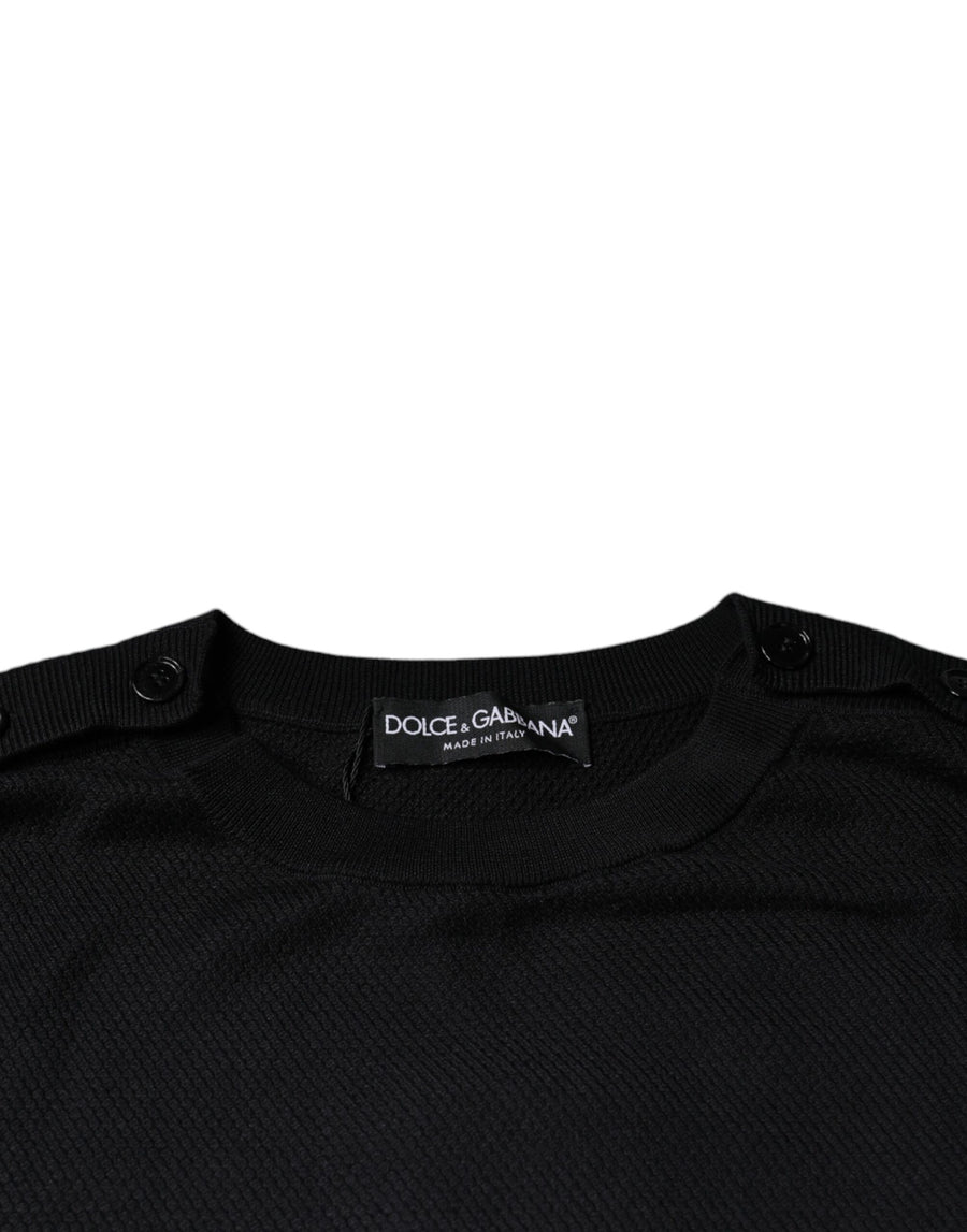 Dolce & Gabbana Black Long Sleeve Crew Neck Pullover Sweater