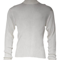 Dolce & Gabbana White Long Sleeve Turtleneck Men Pullover Sweater