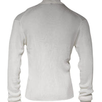 Dolce & Gabbana White Long Sleeve Turtleneck Men Pullover Sweater