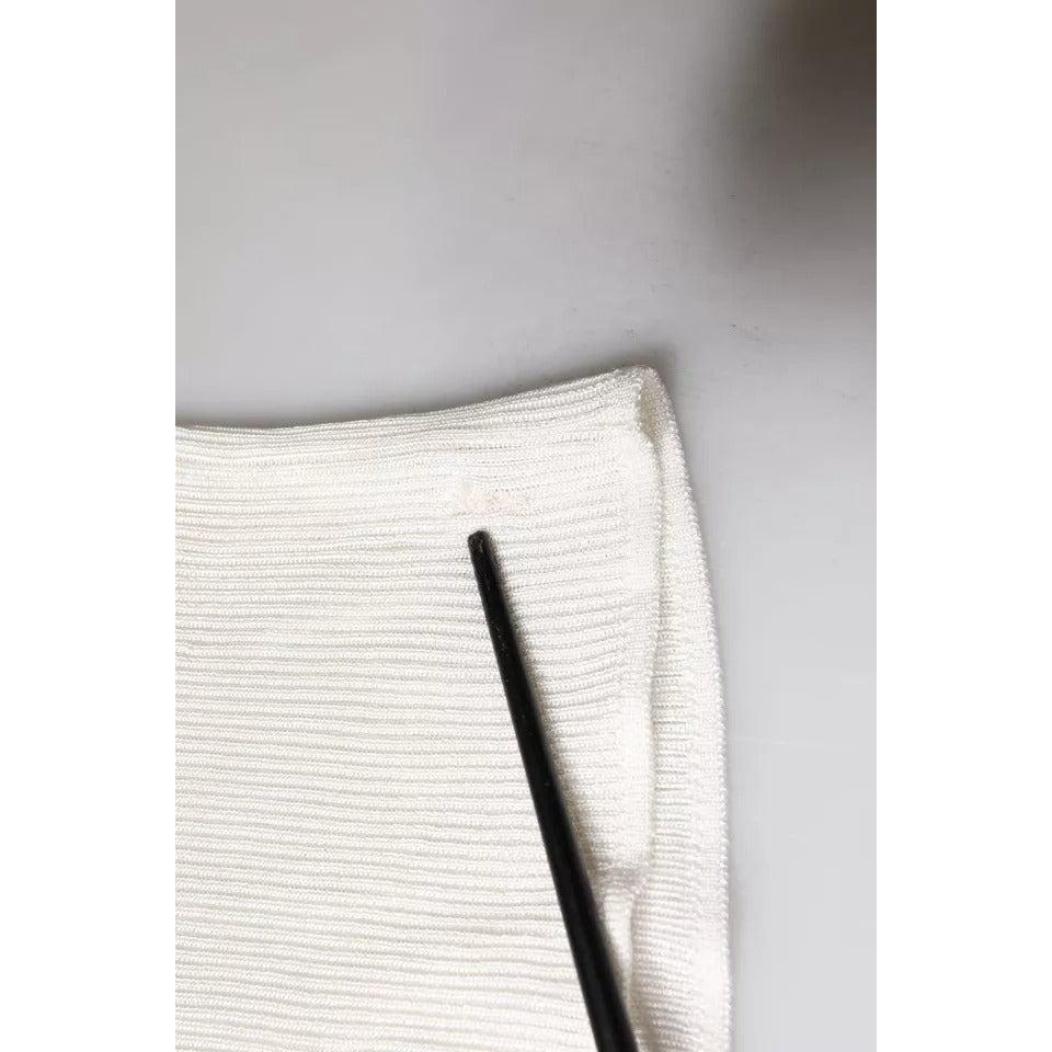 Dolce &amp; Gabbana White Long Sleeve Turtleneck Men Pullover Sweater