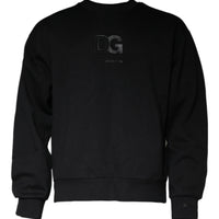 Dolce & Gabbana Black DG Logo Cotton Men Sweatshirt Sweater