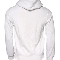 Dolce & Gabbana White Caesar Cotton Hooded Pullover Sweater