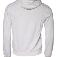 Dolce & Gabbana White Caesar Cotton Hooded Pullover Sweater