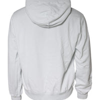 Dolce & Gabbana White Caesar Cotton Hooded Pullover Sweater